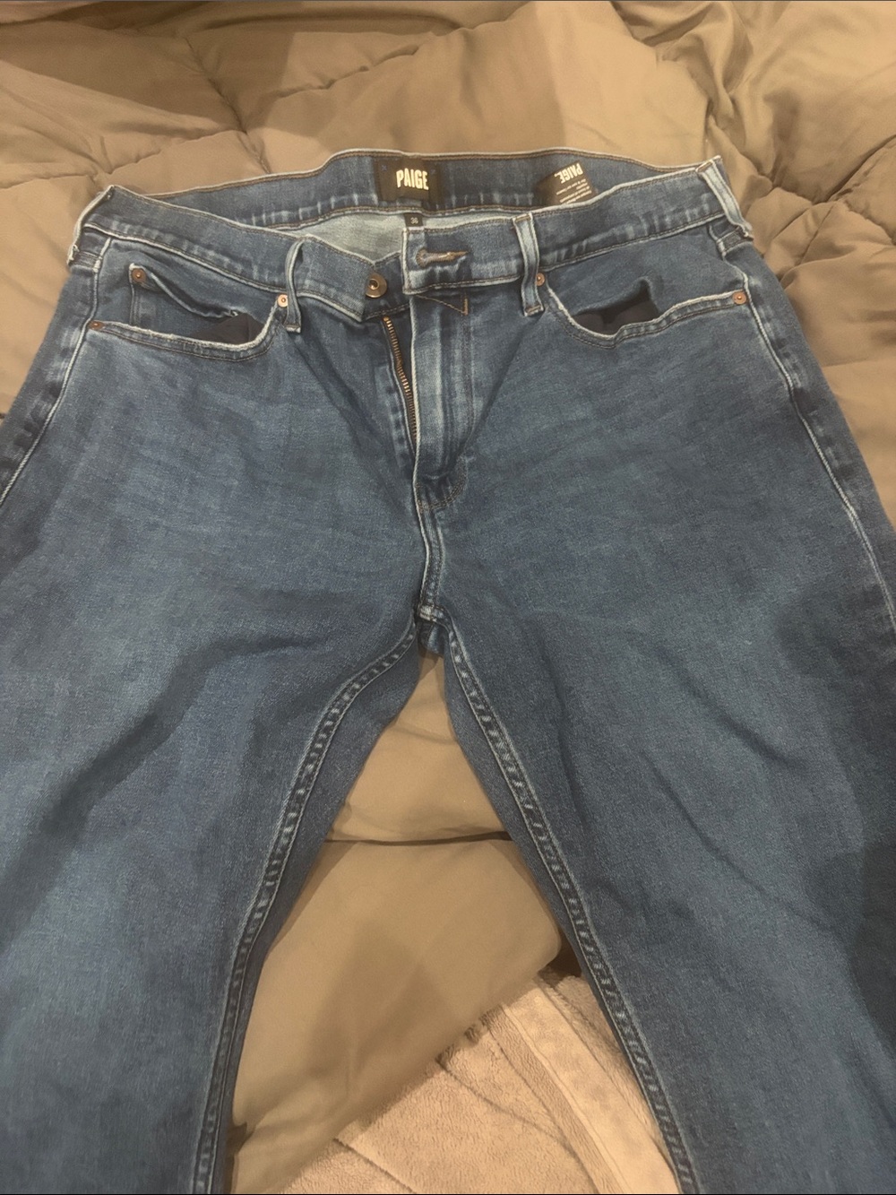 PAIGE Slim Straight Men’s Dark Blue Denim Jeans